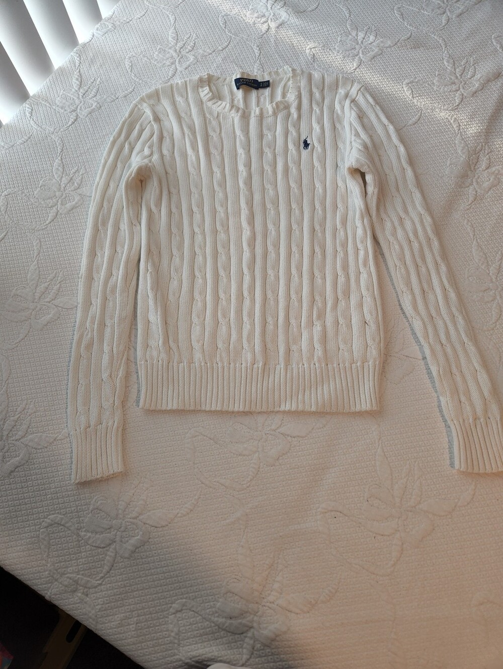 Polo by Ralph Lauren Ivory Cable-Knit Crewneck Sweater